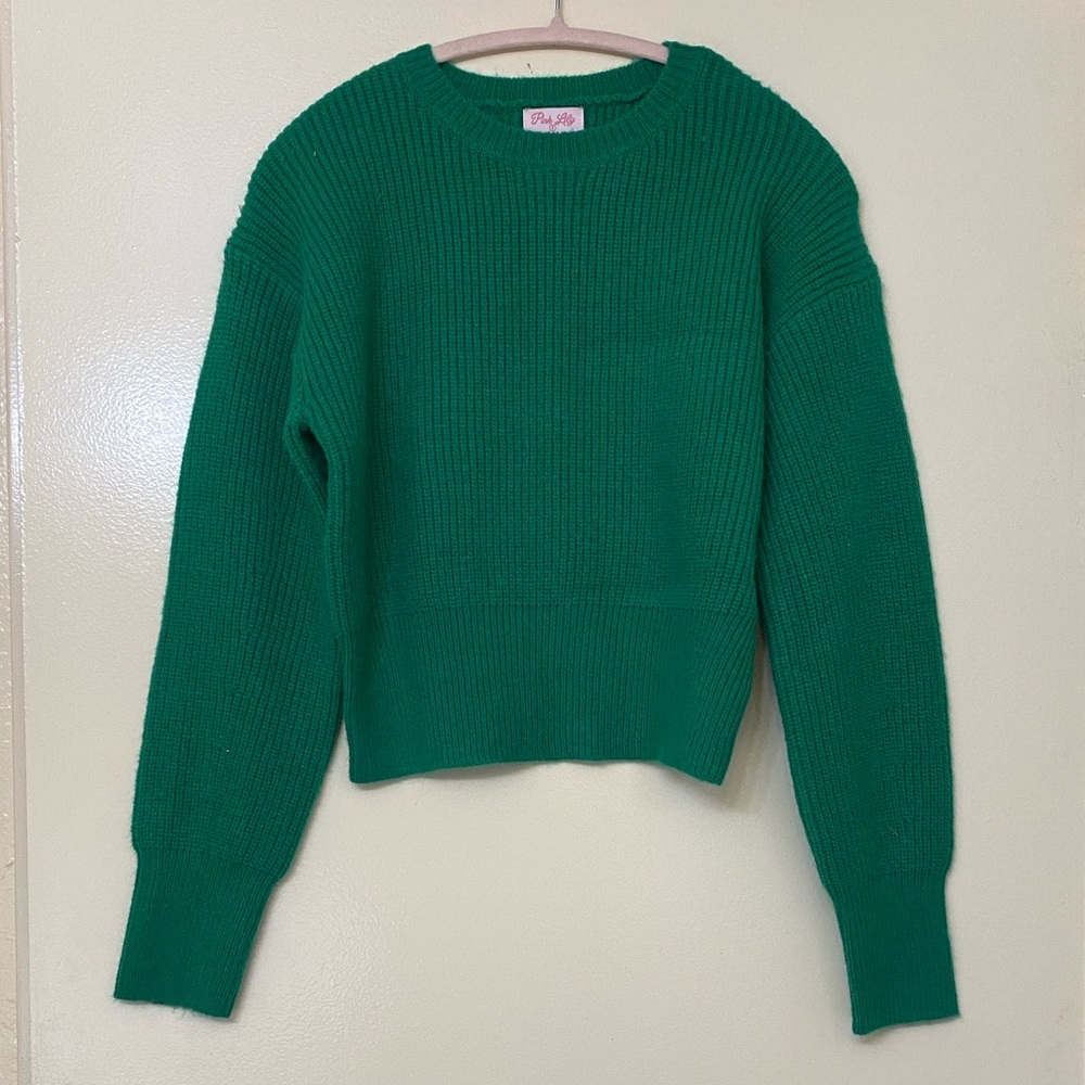 Pink Lily Bright Green Knit Sweater